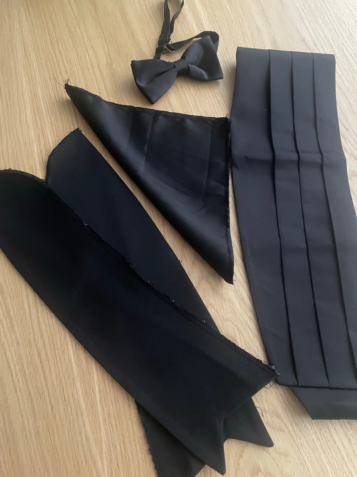 Erkek Siyah Düz Papyon ve Aksesuar Seti - Görsel 3