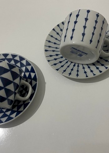 Lacivert Desenli Porselen Fincan ve Tabağı - Görsel 2