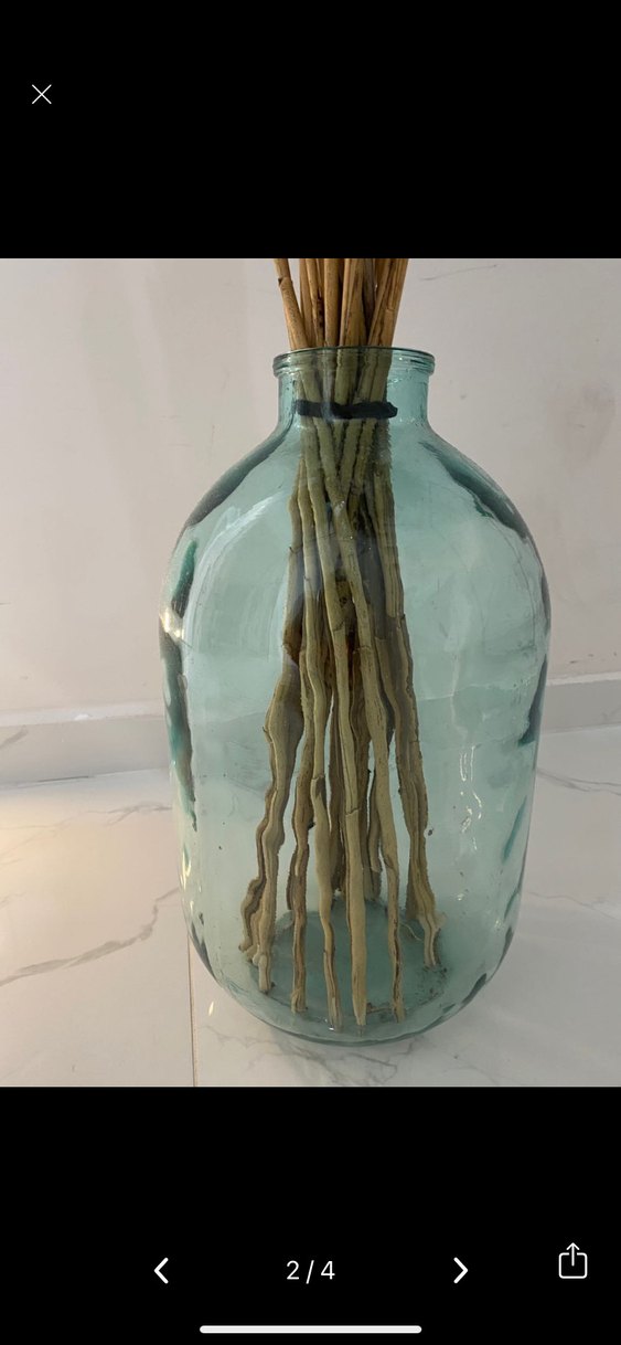 Dekoratif Cam Şişe & Pampas Otu Seti - Görsel 2