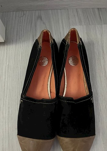 Kahverengi Süet Tokalı Dolgu Topuk Kadın Babet - Görsel 2