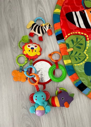 Renkli Yuvarlak Bebek Oyun Matı - Görsel 2