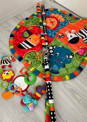 Renkli Yuvarlak Bebek Oyun Matı - Görsel 4