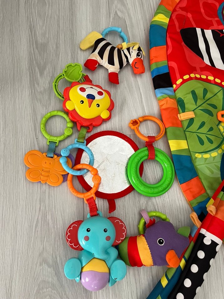 Renkli Yuvarlak Bebek Oyun Matı - Görsel 5