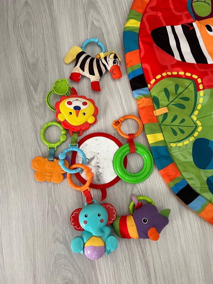 Renkli Yuvarlak Bebek Oyun Matı - Görsel 2