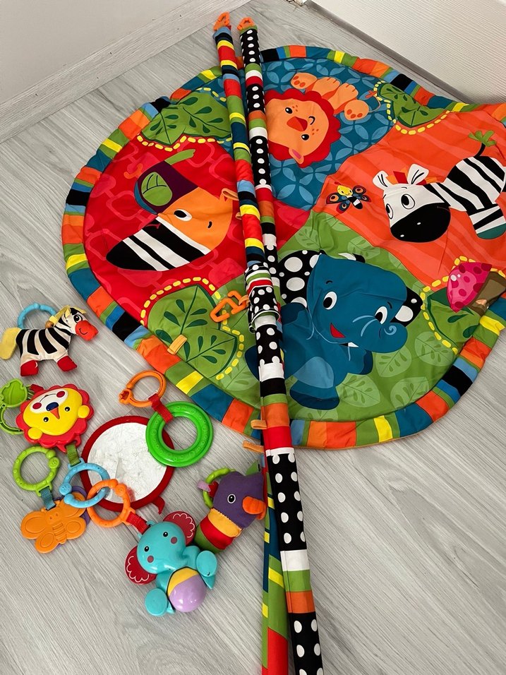 Renkli Yuvarlak Bebek Oyun Matı - Görsel 4