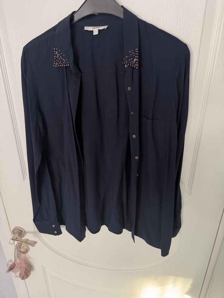 Uzun Kollu Lacivert Basic Gömlek - Görsel 2