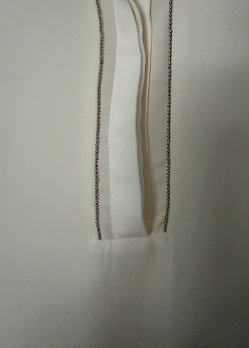 Düğmeli Kolsuz Bej Kadın Bluz - Görsel 4