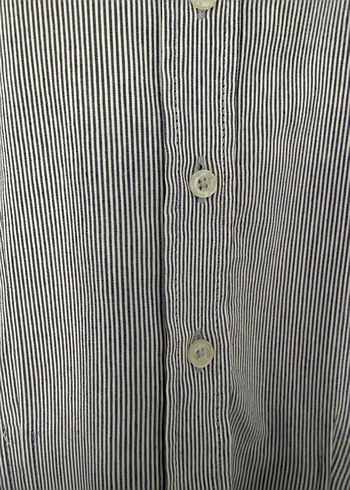 Gri Düğmeli Keten Kadın Gömlek - Görsel 5