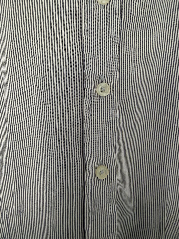 Gri Düğmeli Keten Kadın Gömlek - Görsel 5