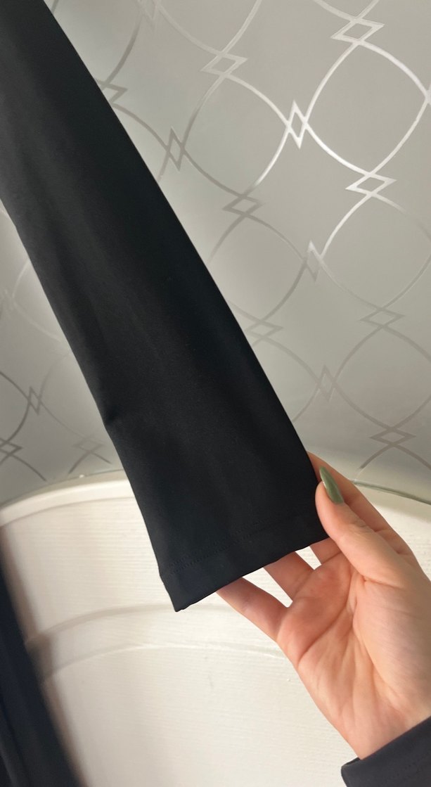 Siyah Uzun Kollu İnce Kesim Uzun Elbise - Görsel 3