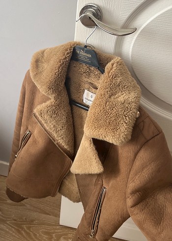 Kahverengi Süet Kürklü Kadın Ceket - Görsel 2