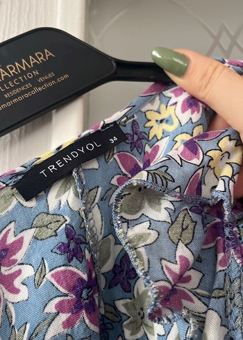 Bohem Çok Renkli Midi Elbise V Yakalı - Görsel 3