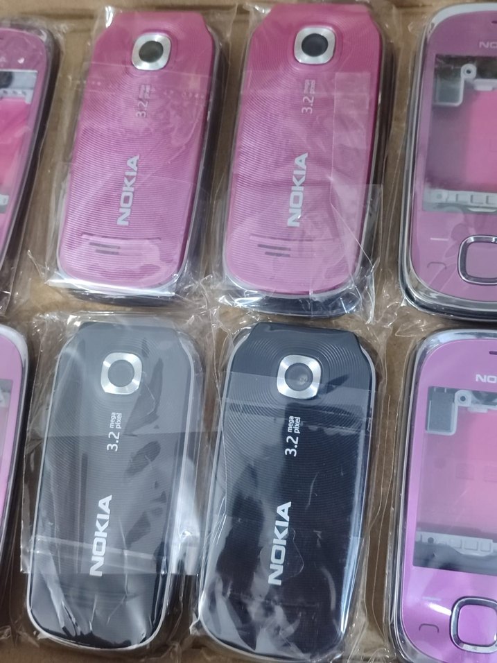 Nokia 7230s orjinal Kasa Parçaları - Pembe ve Siyah - Görsel 2