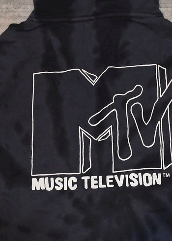 Kadın Siyah Batik Desenli Kapüşonlu Sweatshirt - Görsel 3