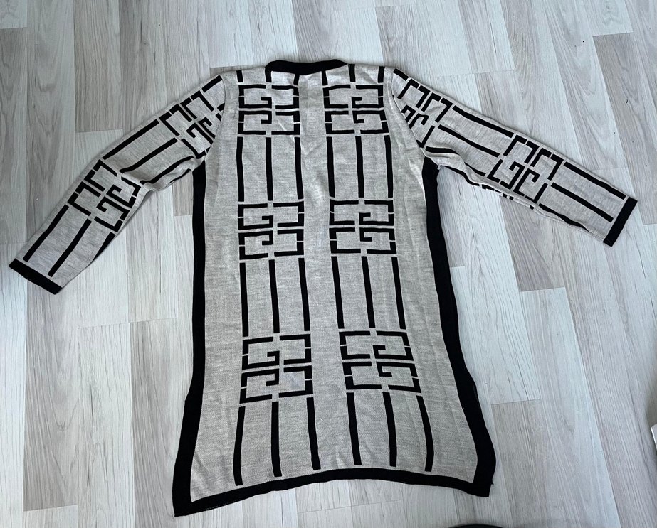 Gri Desenli Uzun Kollu Triko Kadın Üst - Görsel 3