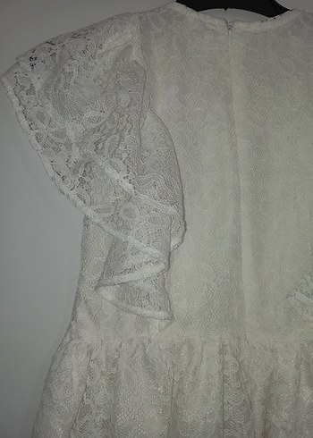 Kız Çocuk Beyaz Dantel Elbise - Görsel 7