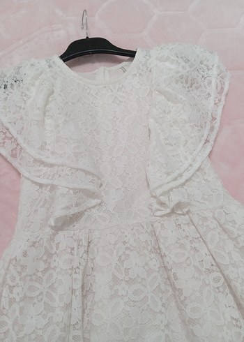 Kız Çocuk Beyaz Dantel Elbise - Görsel 2