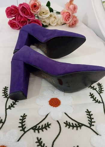 Mor Süet Stiletto Topuklu Kadın Ayakkabı - Görsel 10