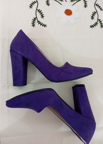 Mor Süet Stiletto Topuklu Kadın Ayakkabı - Görsel 12