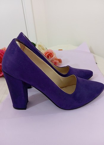 Mor Süet Stiletto Topuklu Kadın Ayakkabı - Görsel 6