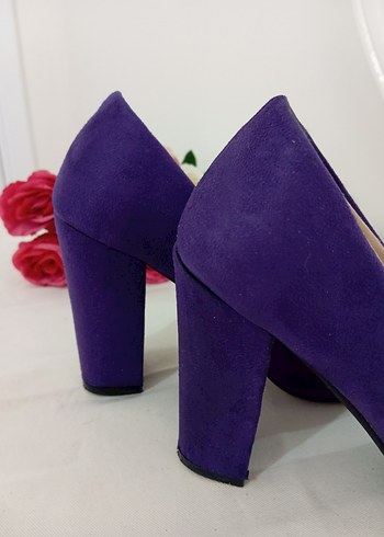 Mor Süet Stiletto Topuklu Kadın Ayakkabı - Görsel 15