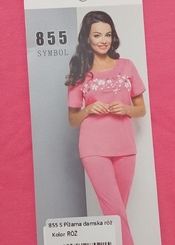 Pembe Çiçek Desenli Kısa Kollu Kadın Pijama - Görsel 11