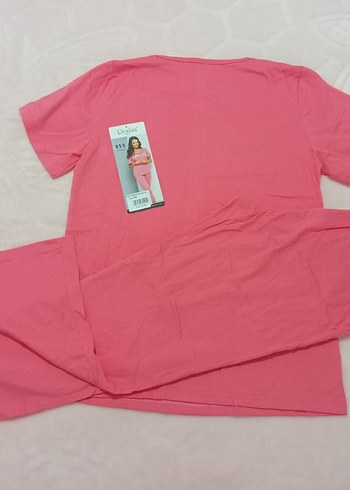 Pembe Çiçek Desenli Kısa Kollu Kadın Pijama - Görsel 8