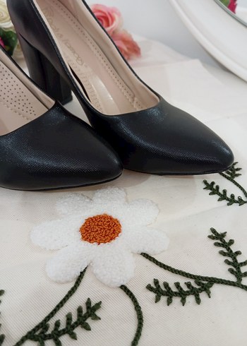 Siyah Topuklu Kadın Klasik Stiletto - Görsel 8