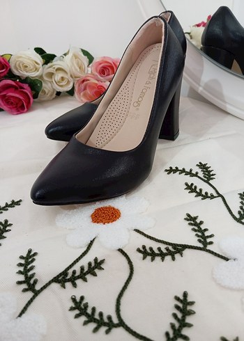 Siyah Topuklu Kadın Klasik Stiletto - Görsel 3