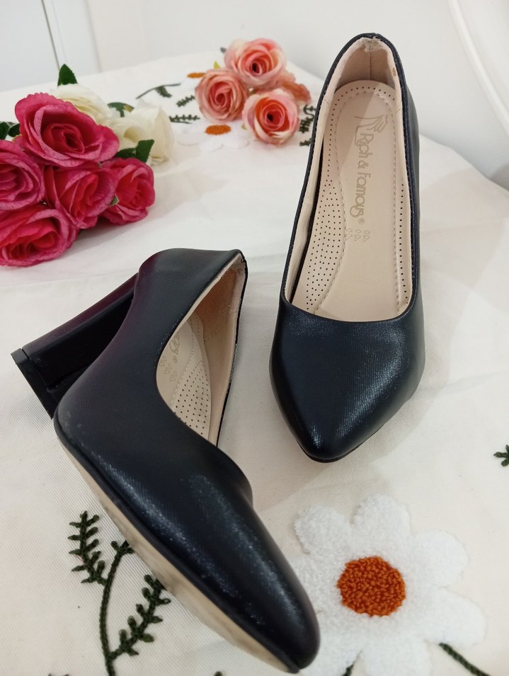 Siyah Topuklu Kadın Klasik Stiletto - Görsel 2