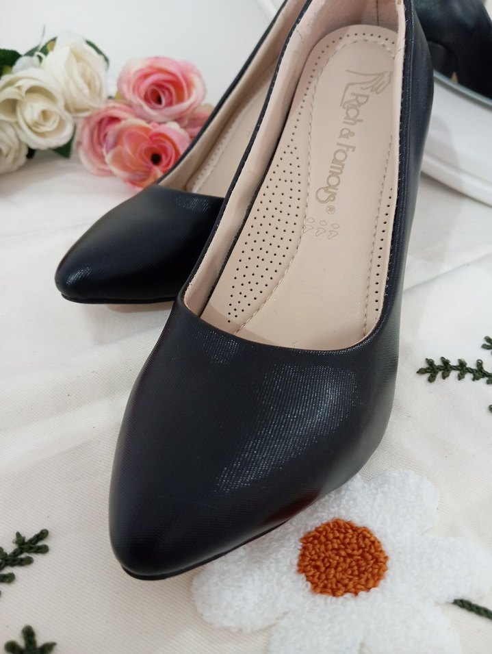 Siyah Topuklu Kadın Klasik Stiletto - Görsel 4