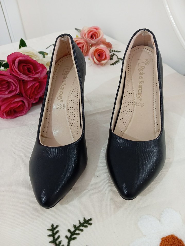 Siyah Topuklu Kadın Klasik Stiletto - Görsel 5