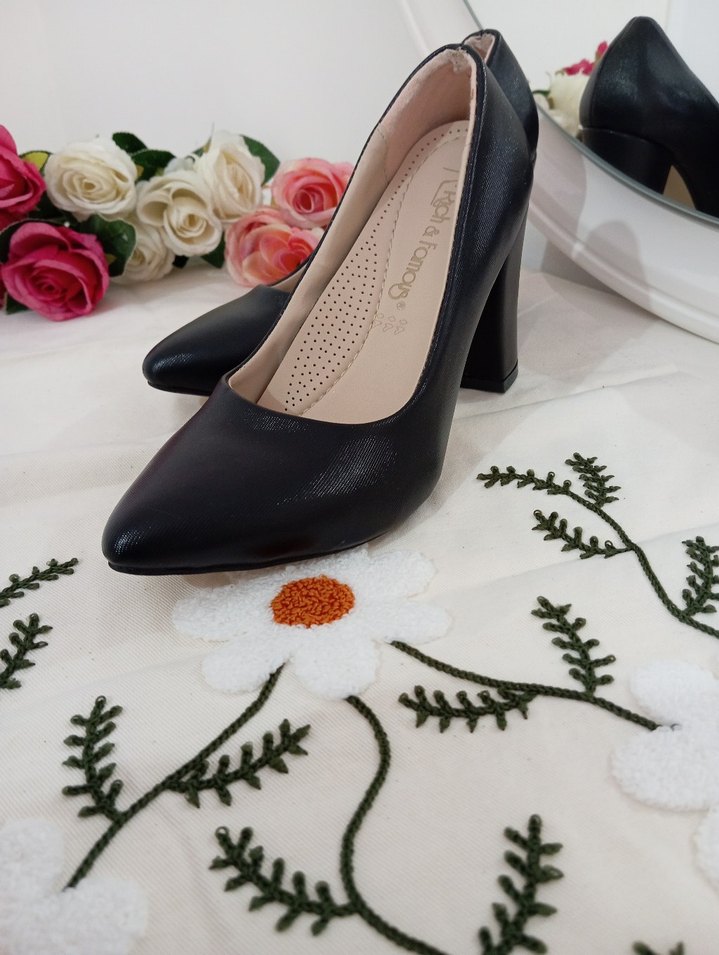 Siyah Topuklu Kadın Klasik Stiletto - Görsel 3