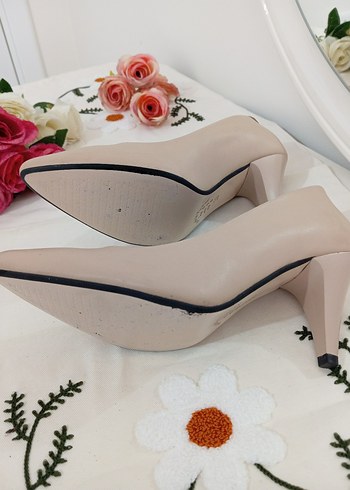 Bej Stiletto Topuklu Kadın Ayakkabı - Görsel 16