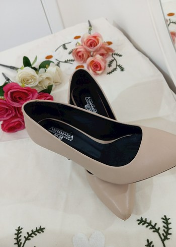 Bej Stiletto Topuklu Kadın Ayakkabı - Görsel 12