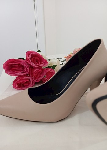 Bej Stiletto Topuklu Kadın Ayakkabı - Görsel 7