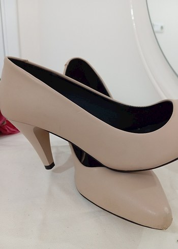 Bej Stiletto Topuklu Kadın Ayakkabı - Görsel 10