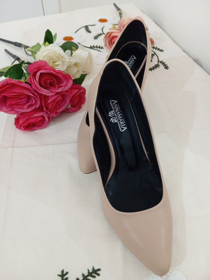 Bej Stiletto Topuklu Kadın Ayakkabı - Görsel 4