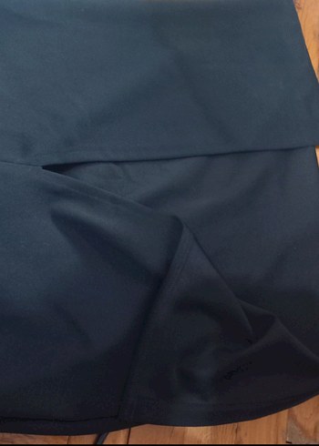 mezuniyet elbise Siyah Yüksek Yakalı pamuk Midi Elbise - Görsel 3