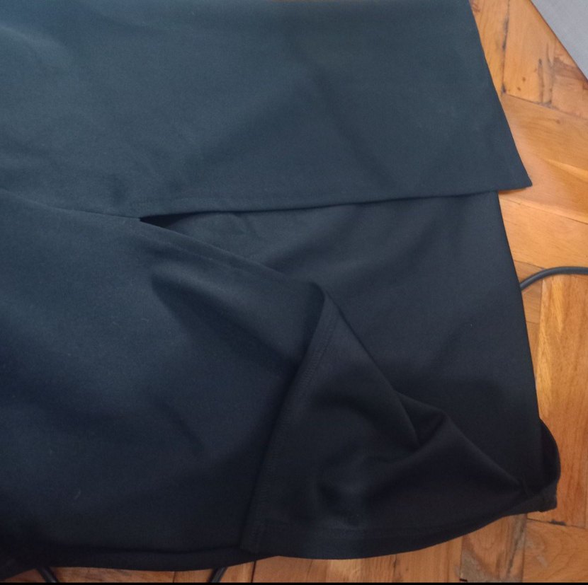 mezuniyet elbise Siyah Yüksek Yakalı pamuk Midi Elbise - Görsel 3