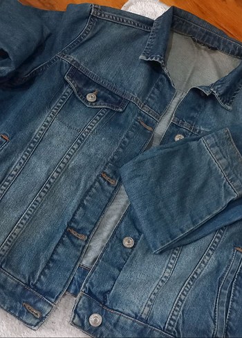 Vintage denim Kadın Kot Ceket - Görsel 3