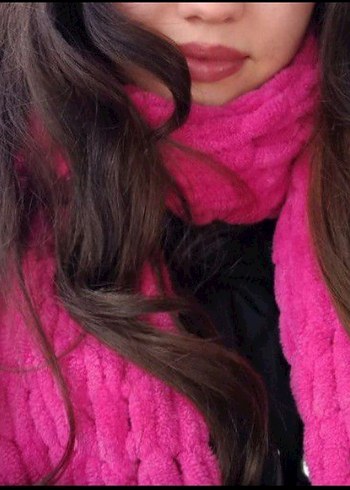 Pembe Örgü Kadın Atkı - Görsel 2