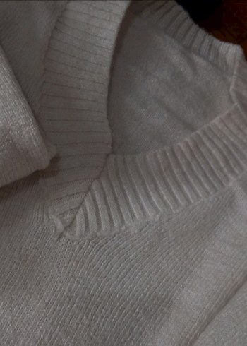 v yaka kadin oversize yumusak kazak - Görsel 2