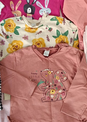 2 Yaş Beden pembe Renk kız bebek alt üst takım mont elbise