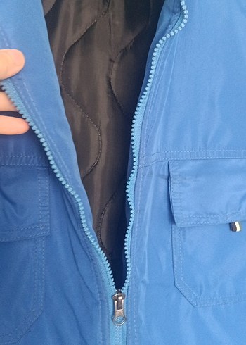 Mavi Fermuarlı Erkek mont - Görsel 3
