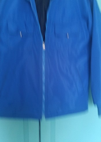 Mavi Fermuarlı Erkek mont - Görsel 2