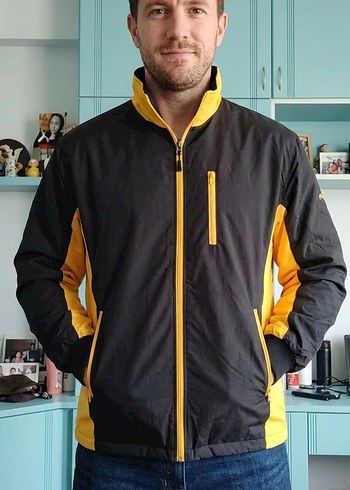 Adidas Siyah Sari Spor Fermuarli Ceket
