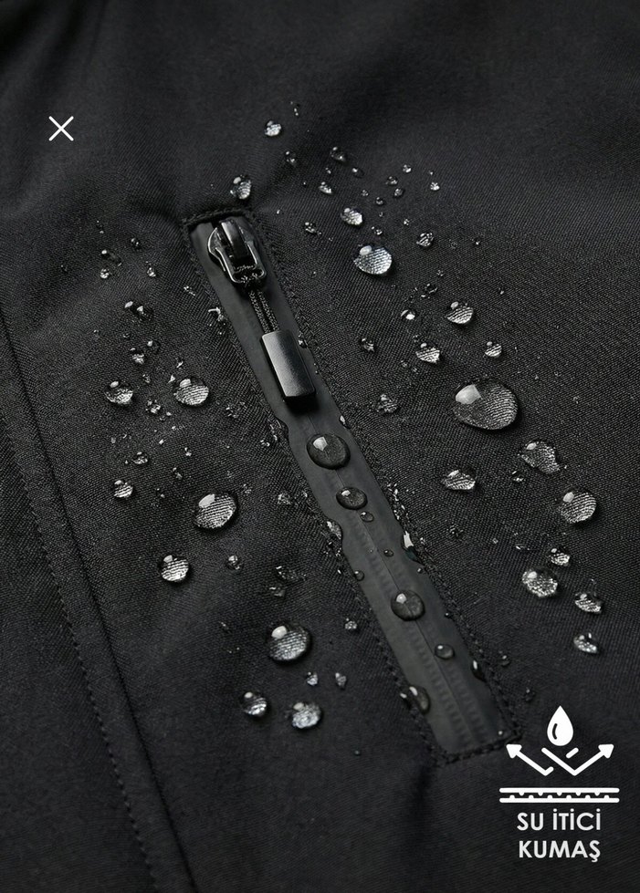 Erkek Siyah Kapüşonlu  Mont - Görsel 2