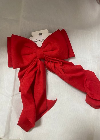 Kırmızı Büyük Fiyonk Saç Aksesuarı - Görsel 2