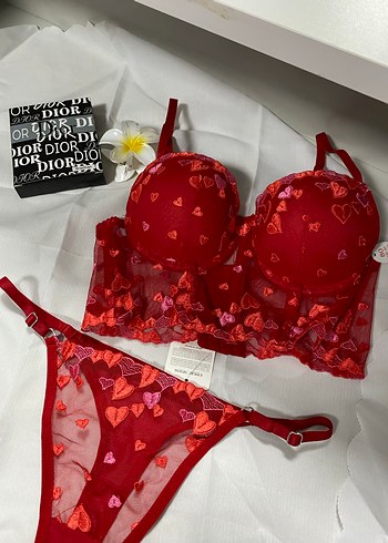 Nakışlı Kısa Kırmızı Bohem Sütyen Takımı - Görsel 3